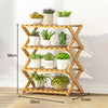 4-Layer Balcony Living Room Collapsible Solid Wood Flower Stand Potted Planting Shelves, Length: 50cm