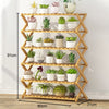 6-Layer Balcony Living Room Collapsible Solid Wood Flower Stand Potted Planting Shelves, Length: 80cm