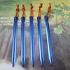 5 PCS Aluminium Alloy Tent Peg Nail Outdoor Traveling Tent Accessories with Rope, Length: 18cm(Blue)