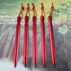 5 PCS Aluminium Alloy Tent Peg Nail Outdoor Traveling Tent Accessories with Rope, Length: 18cm(Red)