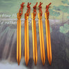 5 PCS Aluminium Alloy Tent Peg Nail Outdoor Traveling Tent Accessories with Rope, Length: 18cm(Yellow)
