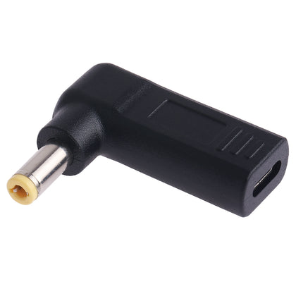 USB-C / Type-C Female to 5.5 x 2.5mm Male Plug Elbow Adapter Connector