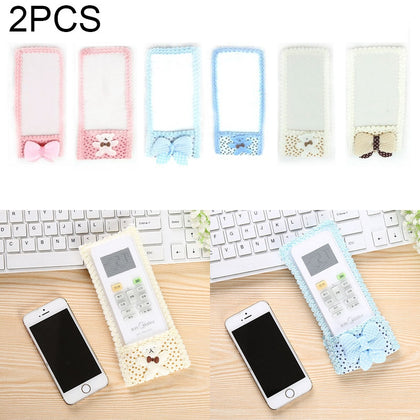2 PCS Lace Fabric Bowknot Air Conditioning TV Remote Control Protective Cover Dust Jacket, S, Size: 19*8.5cm, Random Color Deliver