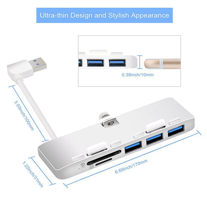 Rocketek USB3-3PC2-iMac USB 3.0 HUB 3 Port Adapter with SD & TF Card Reader