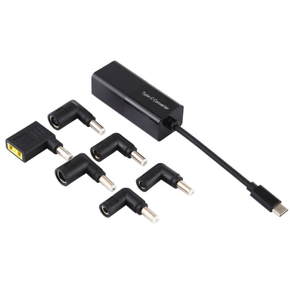 Laptop Power Adapter 65W USB-C / Type-C Converter to 6 in 1 Power Adapter (Black)