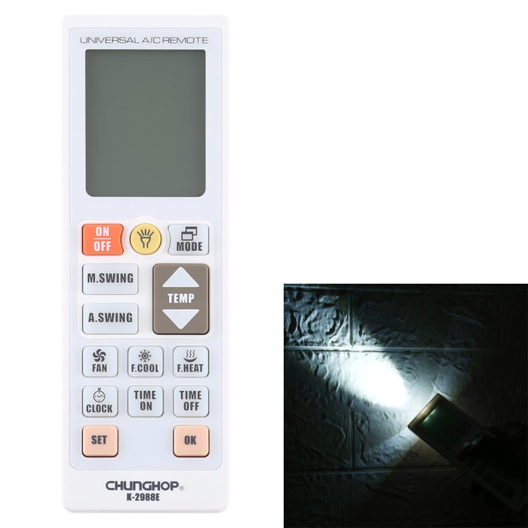 Chunghop K-2988E Universal A/C Remote Controller with Flashlight