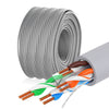 NUOFUKE 058 CAT 6E 8 Core Oxygen-Free Copper Gigabit Home Network Cable, Cable Length: 300m(Light Grey)