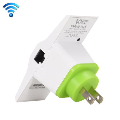 VONETS VRP300 PLUS 2.4GHz 300Mbps Wall Plug Wireless WiFi Repeater / Bridge with Dual Network Ports, US Plug