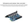 ORICO PVU3-5O2I USB3.0 * 5 + 20Pin Slot * 1 PCI Express Card for Desktop, 5Gbps Superspeed Data Transmission(Black)