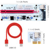 PCE164P-N06 VER008S USB 3.0 PCI-E Express 1x to 16x PCI-E Extender Riser Card Adapter 15 Pin SATA Power 6 Pin + 4 Pin Power Supply Port with 60cm USB Cable(Red)