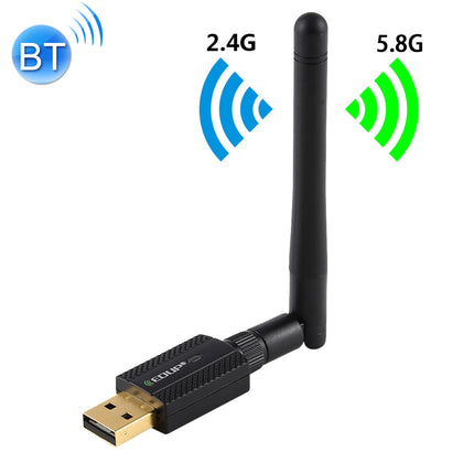 EDUP EP-AC1661 2 in 1 Bluetooth 4.2 + Dual Band 11AC 600Mbps High Speed Wireless USB Adapter WiFi Receiver