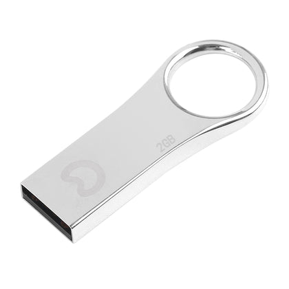 eekoo 2GB USB 2.0 Waterproof Shockproof Metal Ring Shape U Disk Flash Memory Card (Silver)