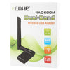 EDUP EP-AC1635 600Mbps Dual Band Wireless 11AC USB Ethernet Adapter 2dBi Antenna for Laptop / PC(Black)