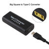 Big Square Female to USB-C / Type-C Female Power Connector Adapter with 15cm USB-C / Type C Cable