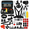PULUZ 53 in 1 Accessories Total Ultimate Combo Kits with EVA Case (Chest Strap + Suction Cup Mount + 3-Way Pivot Arms + J-Hook Buckle + Wrist Strap + Helmet Strap + Extendable Monopod + Surface Mounts + Tripod Adapters + Storage Bag + Handlebar Mount) for