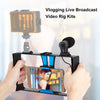 PULUZ 2 in 1 Live Broadcast Smartphone Video Rig + Microphone Kits for iPhone, Galaxy, Huawei, Xiaomi, HTC, LG, Google, and Other Smartphones(Blue)