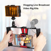 PULUZ 2 in 1 Vlogging Live Broadcast LED Selfie Light Smartphone Video Rig Kits with Cold Shoe Tripod Head for iPhone, Galaxy, Huawei, Xiaomi, HTC, LG, Google, and Other Smartphones(Red)