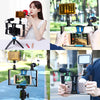 PULUZ 3 in 1 Vlogging Live Broadcast LED Selfie Light Smartphone Video Rig Kits with Microphone + Cold Shoe Tripod Head for iPhone, Galaxy, Huawei, Xiaomi, HTC, LG, Google, and Other Smartphones(Blue)