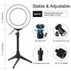6.2 inch 16cm USB 3 Modes Dimmable LED Ring Vlogging Photography Video Lights + Desktop Tripod Holder with Cold Shoe Tripod Ball