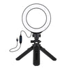 4.7 inch 12cm USB 3 Modes Dimmable LED Ring Vlogging Photography Video Lights + Pocket Tripod Mount Kit with Cold Shoe Tripod Bal