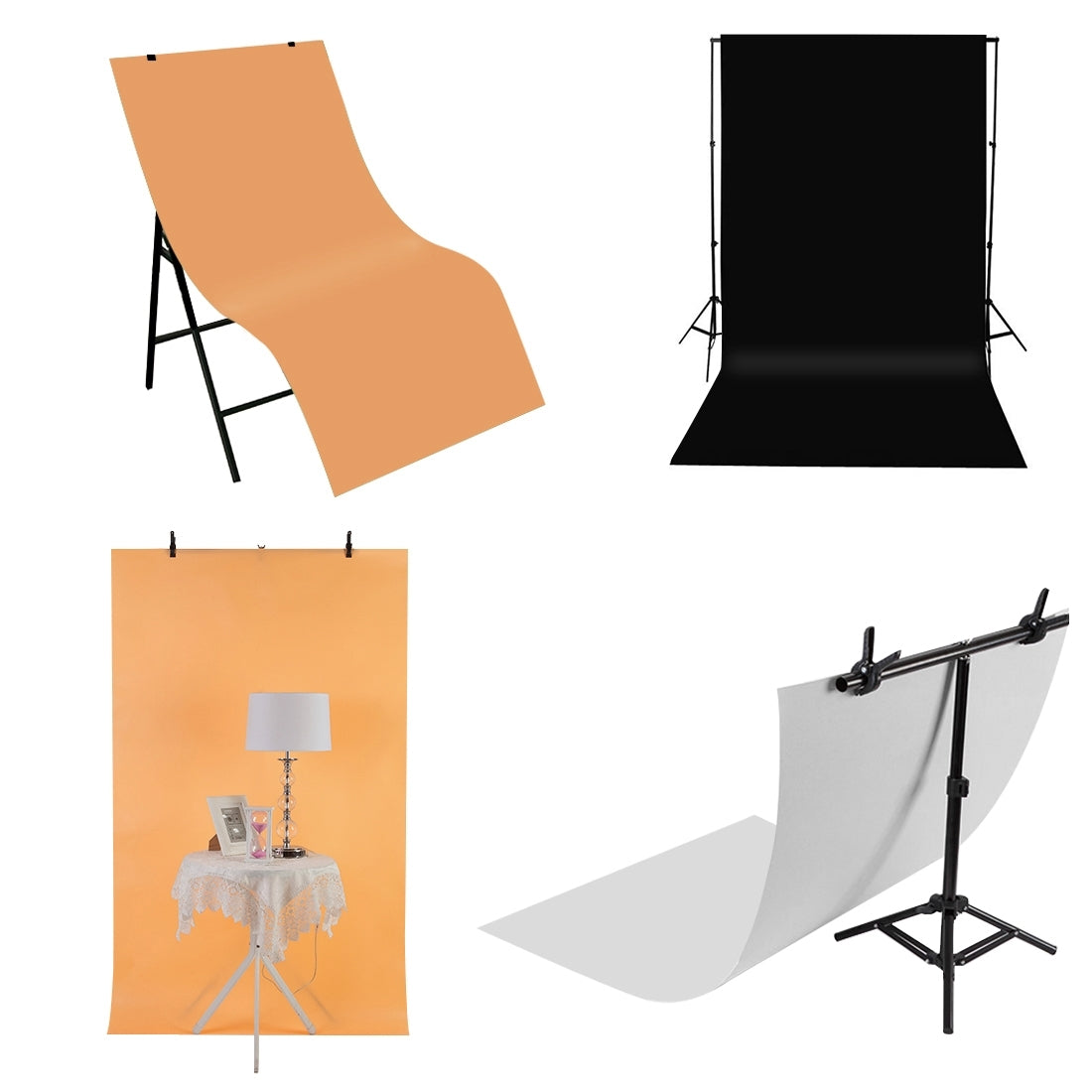 3 PCS  Photography Background PVC Paper Kits for Studio Tent Box, 3 Colors (Black, White,Yellow), Size: 120cm x 60cm