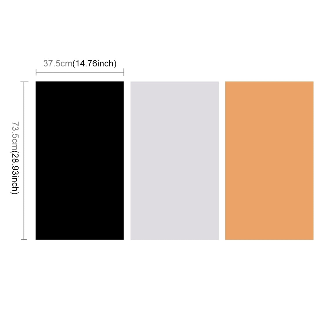 Photography Background PVC Paper Kits for Studio Tent Box, 3 Colors (Black, White,Yellow), Size: 73.5cm x 37.5cm