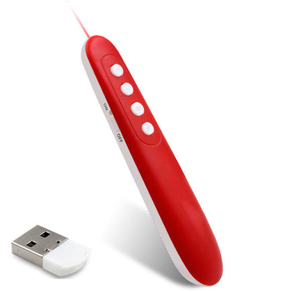 ASiNG A101 2.4GHz Wireless Presenter PowerPoint Clicker Representation Remote Control Pointer with Clip, Control Distance: 30m(Red