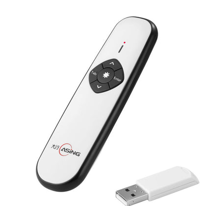 ASiNG A800 USB Charging 2.4GHz Wireless Presenter PowerPoint Clicker Representation Remote Control Pointer, Control Distance: 100m
