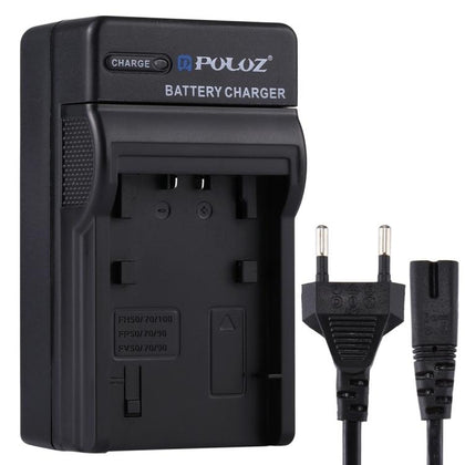 PULUZ EU Plug Battery Charger with Cable for Sony NP-FH50 / NP-FH70 / NP-FH100 / NP-FP50 / NP-FP70 / NP-FP90 / NP-FV50 / NP-FV70 / NP-FV90 Battery