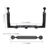 PULUZ Dual Handle Aluminium Tray Stabilizer with 2 x Dual Ball Aluminum Alloy Clamp & 2 x 7 inch Floating Arm for Underwater Camera Housings(Black)