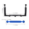 PULUZ Dual Handle Aluminium Tray Stabilizer with 2 x Dual Ball Aluminum Alloy Clamp & 2 x 7 inch Floating Arm for Underwater Camera Housings(Blue)