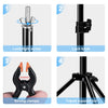 67cm T-Shape Photo Studio Background Support Stand Backdrop Crossbar Bracket with Clips, No Backdrop(Black)