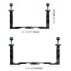 PULUZ Dual Handles Aluminium Alloy Tray Stabilizer for Underwater Camera Housings(Black)