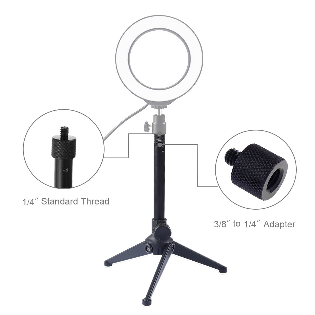 Desktop Adjustable Tripod Stand Selfie Stick Mount Holder