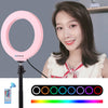 6.2 inch 16cm USB RGBW Dimmable LED Ring Vlogging Photography Video Lights  with Cold Shoe Tripod Ball Head & Remote Control(Pink