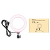 4.7 inch 12cm USB 10 Modes 8 Colors RGBW Dimmable LED Ring Vlogging Photography Video Lights with Cold Shoe Tripod Ball Head(Pink