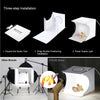 20cm Ring LED Panel Folding Portable Light Photo Lighting Studio Shooting Tent Box Kit with 6 Colors Backdrops (Black, White, Ora