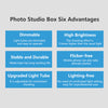 200cm Studio Box 6 Light Strip Bars 240W 5500K White Light Photo Lighting Shooting Tent Kit for Clothes / Adult Model Portrait (A