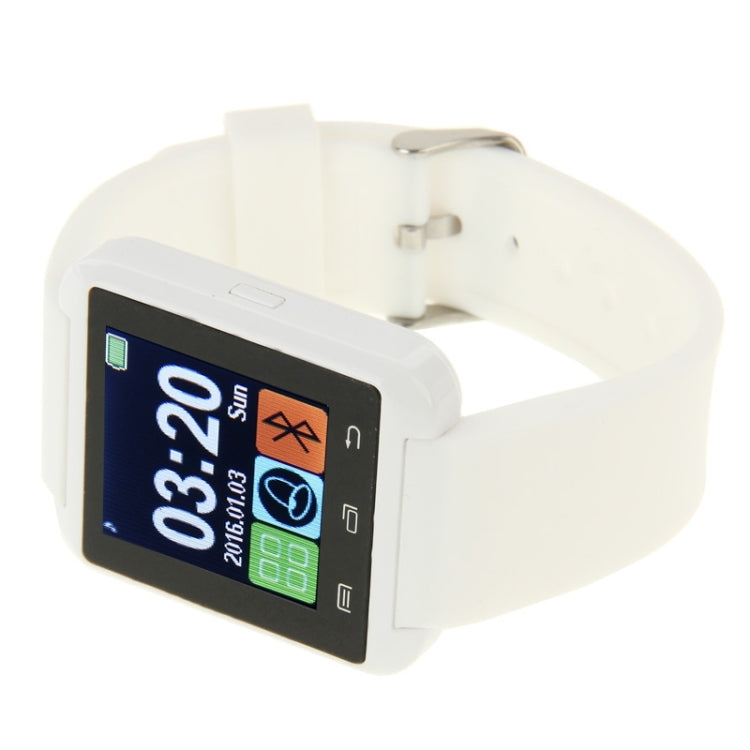U80 Bluetooth Health Smart Watch 1.5 inch LCD Screen for Android Mobile Phone, Support Phone Call / Music / Pedometer / Sleep Monitor / Anti-lost(White)