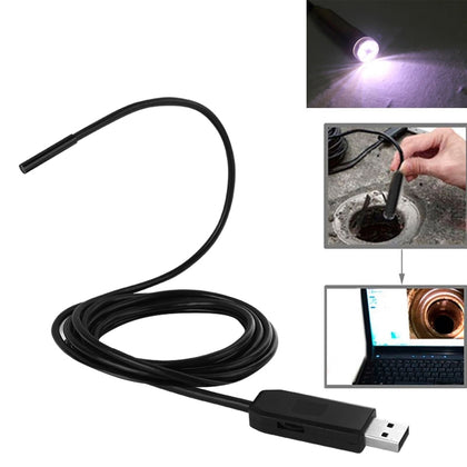 Waterproof USB Endoscope Inspection Camera with 6 LED for Parts of OTG Function Android Mobile Phone, Length: 2m, Lens Diameter: 5