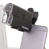 60X-100X Times Phone Microscope Clip Magnifying Jewelry Loupe With LED Light(Black)