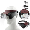 Headband Style 1.5X / 3X / 8.5X / 10X Magnifier with 2 LED Lights(Brown)