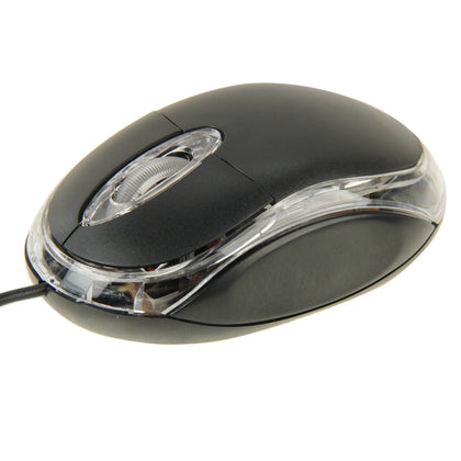 1000dpi Colorful Light USB Scroll Wheel Optical Mouse(Black)
