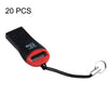 20 PCS Small Whistle Type USB 2.0 Micro SD / TF Card Reader