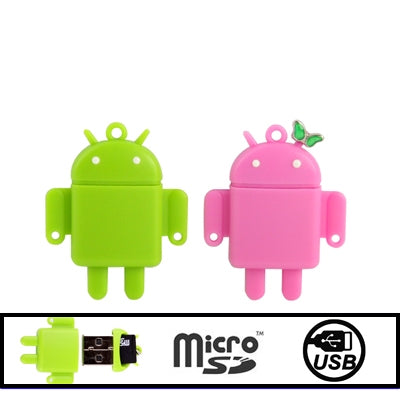 2 PCS Android Robot Mini Micro SD Card Reader