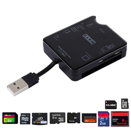 MAYS CR-500 Hi-Speed Card Reader / Writer, Built in USB 2.0 Interface (Support SD MMC / RS MMC / TF / M2 / MS Pro / MS Pro Duo / C