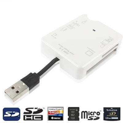 Hi-Speed Card Reader, Built in USB 2.0 Interface (Support SD MMC / RS MMC / TF / M2 / MS Pro / MS Pro Duo / CF / XD Card Reader),