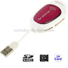 All in 1 Mini USB 2.0 Card Reader, Support SDHC/RS MMC/Mini SD/TF/M2 Card (Scarlet Red)