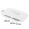 Super Speed USB 3.0 Card Reader & Writer, Support SD Card / TF Card / Ms Card / CF Card(White)