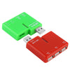 All in 1 Card Reader + 4 Ports USB 2.0 HUB Combo, Support SD / MMC / MS / TF / M2 Card